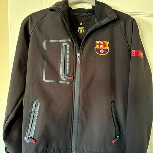 FC Barcelona Hooded black softshell jacket - Junior Size 12